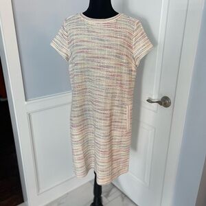 Loft Fashion Cream Raglan Sleeve Sheath Dress